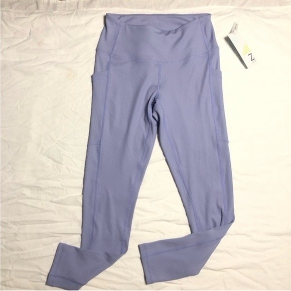 Z by Zella lavender ribbed high waist leggings 7/8 size xs - Picture 1 of 5